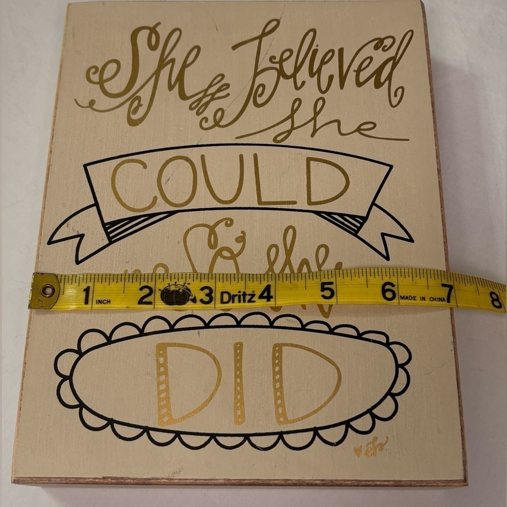 Inspirational Wooden Plaque with Gold and Black Text - Picture 6 of 6